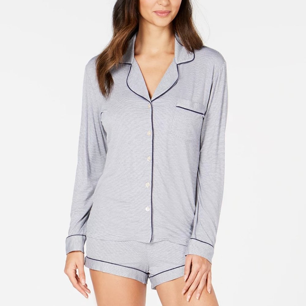 UGG® Nya Mini-Striped Knit Pajama Shirt